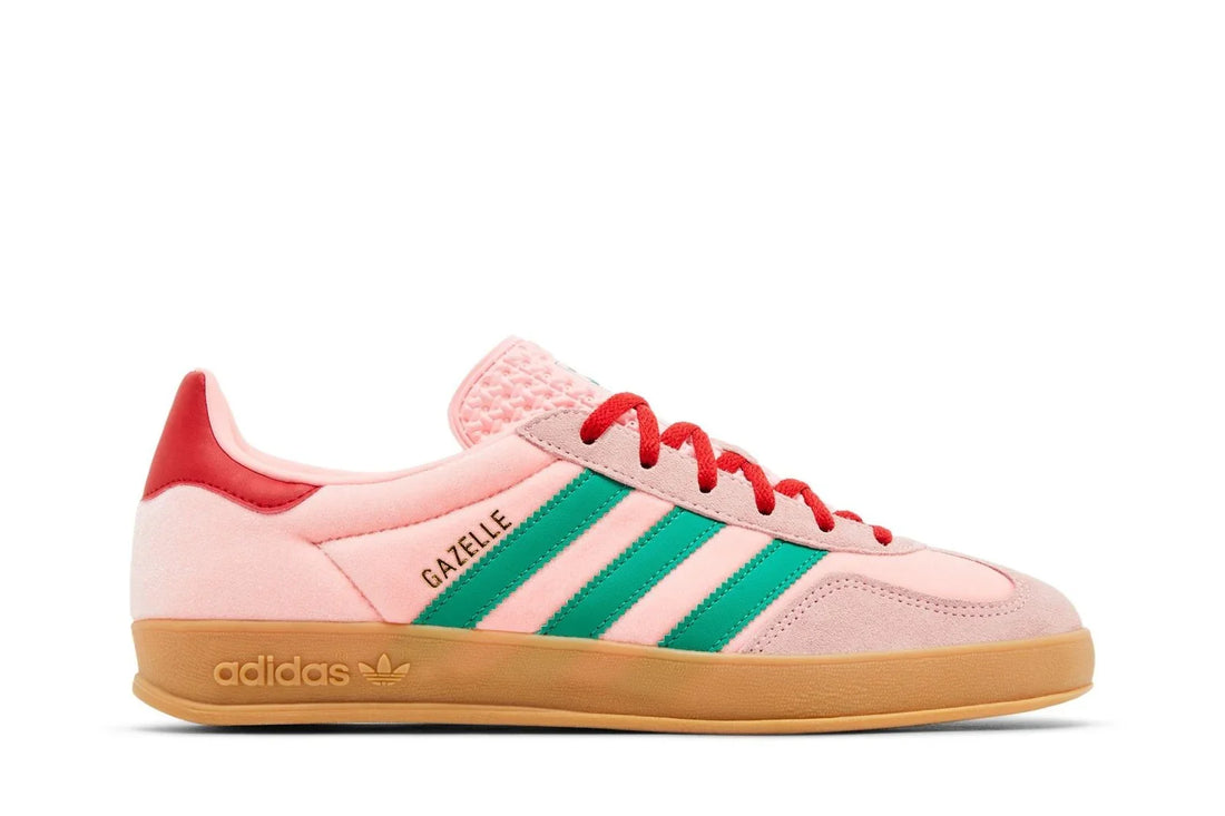 Adidas Gazelle Indoor Court Green Glow Pink Gum Rosa - 44SHOES