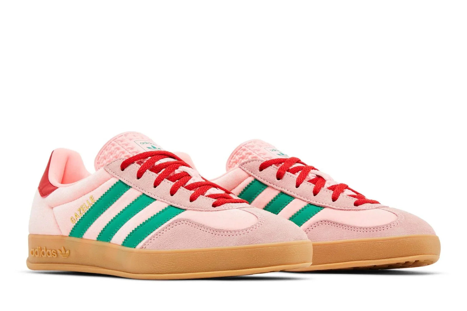 Adidas Gazelle Indoor Court Green Glow Pink Gum Rosa - 44SHOES