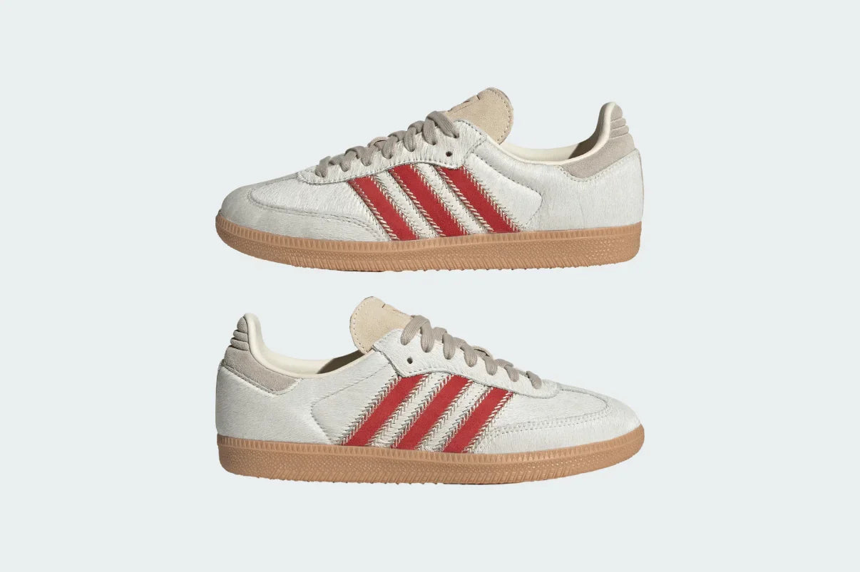 Adidas Samba OG Pony Hair Wonder Beige Better Scarlet - 44SHOES