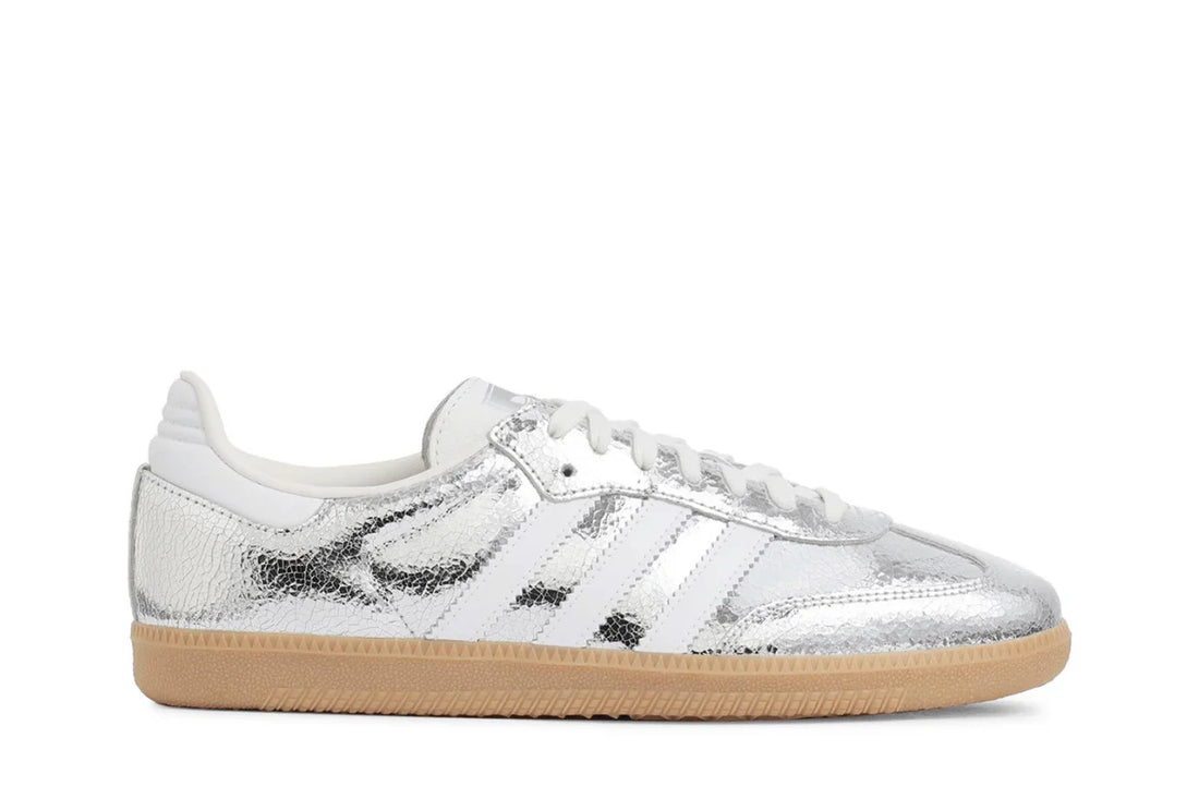 Adidas Samba OG Silver Metallic Cracked Leather Prateado - 44SHOES