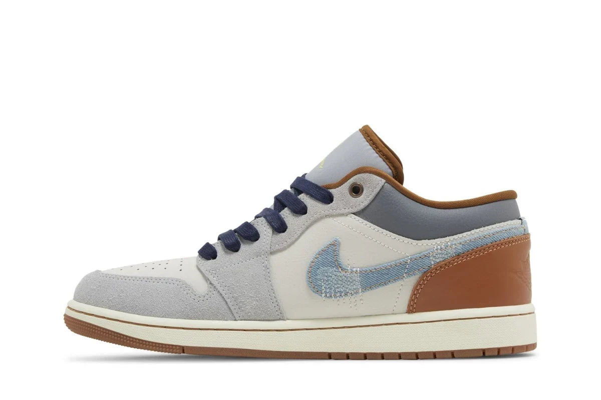 Air Jordan 1 Low SE Repaired Denim Swoosh Azul - 44SHOES