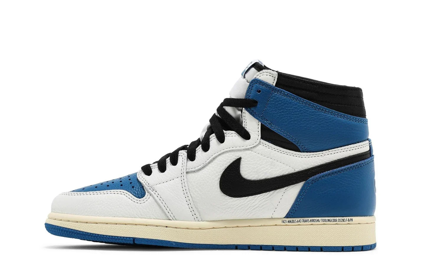 Air Jordan 1 Retro High Fragment Design x Travis Scott Couro Branco Azul - 44SHOES