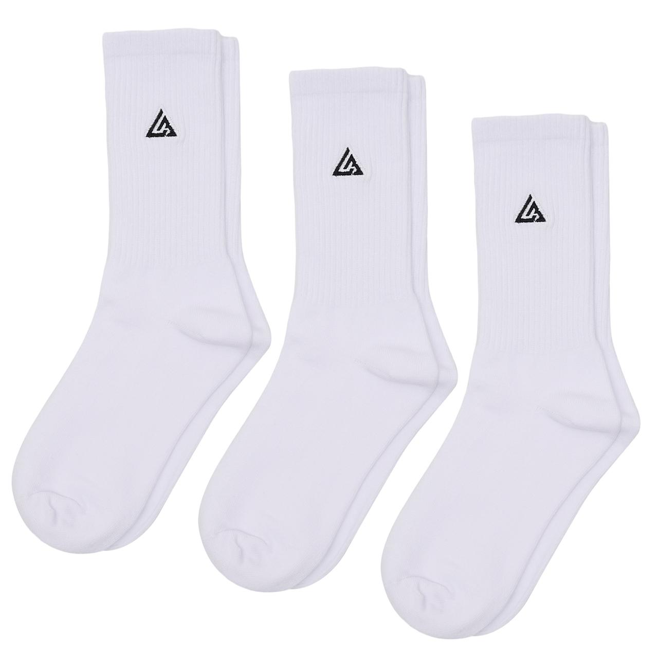 Meias 44SHOES Essentials Branco com Logotipo Preto (Pack com 3 Pares) - 44SHOES