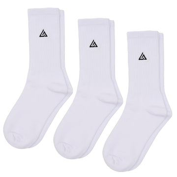 Meias 44SHOES Essentials Branco com Logotipo Preto (Pack com 3 Pares) - 44SHOES