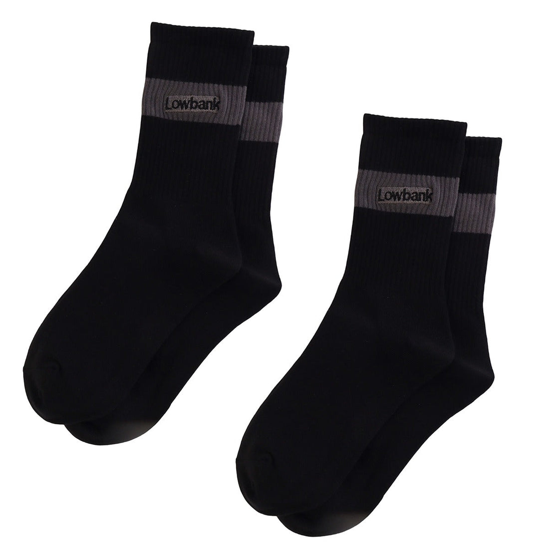 Meias 44SHOES Essentials Black & Silver (Pack com 2 Pares) - 44SHOES
