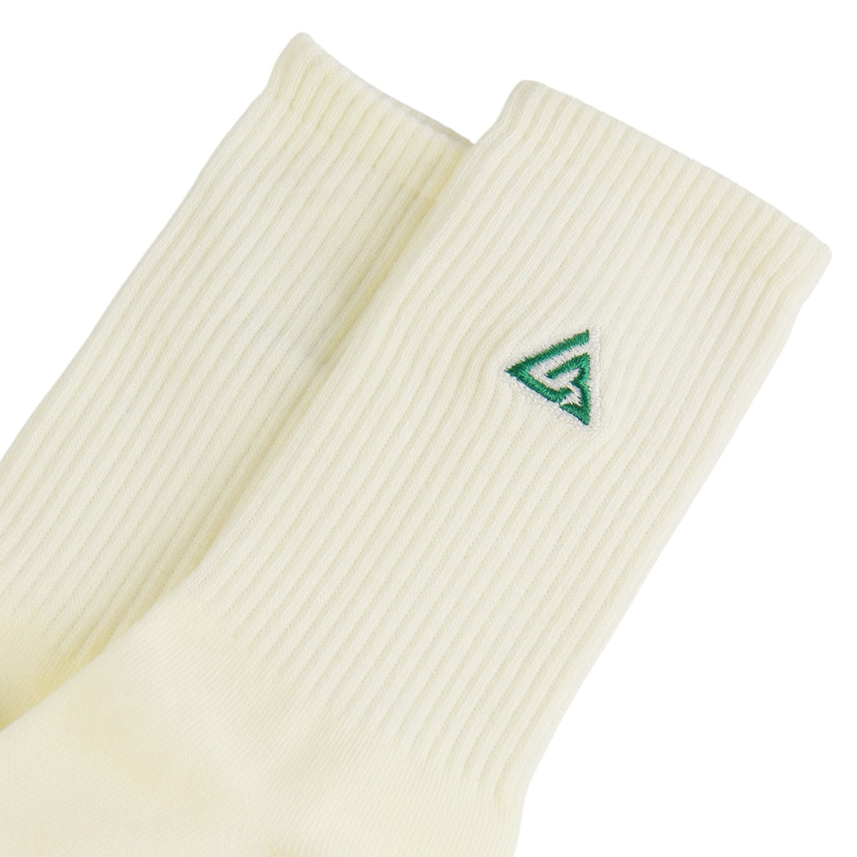 Meias 44SHOES Essentials Off-White com Logotipo Verde (Pack com 2 Pares) - 44SHOES