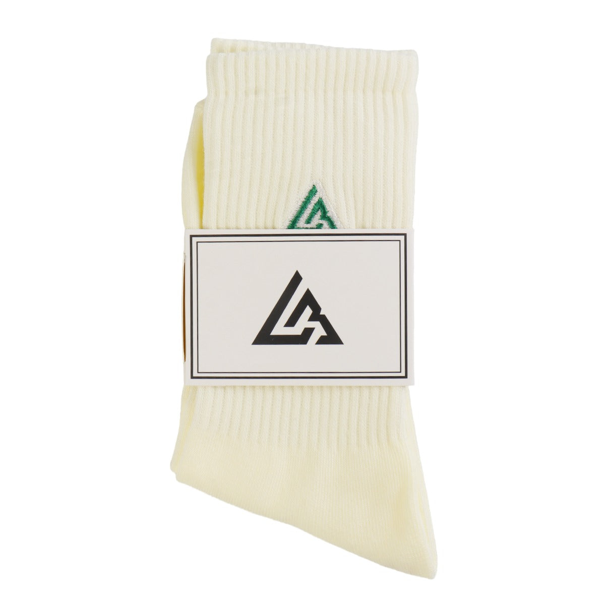 Meias 44SHOES Essentials Off-White com Logotipo Verde (Pack com 2 Pares) - 44SHOES