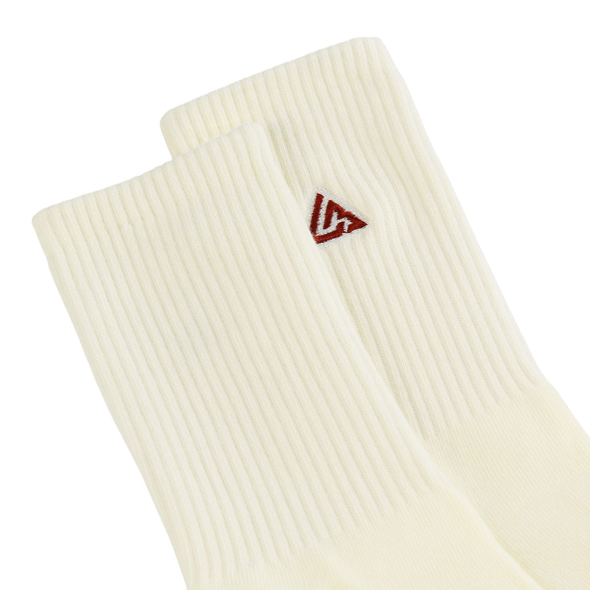 Meias 44SHOES Essentials Off-White com Logotipo Bordô (Pack com 2 Pares) - 44SHOES