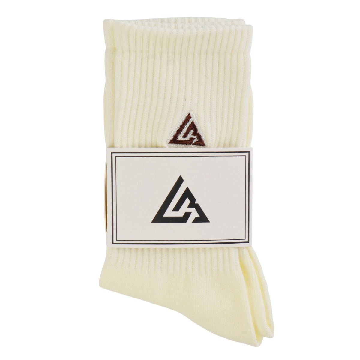 Meias 44SHOES Essentials Off-White com Logotipo Bordô (Pack com 2 Pares) - 44SHOES
