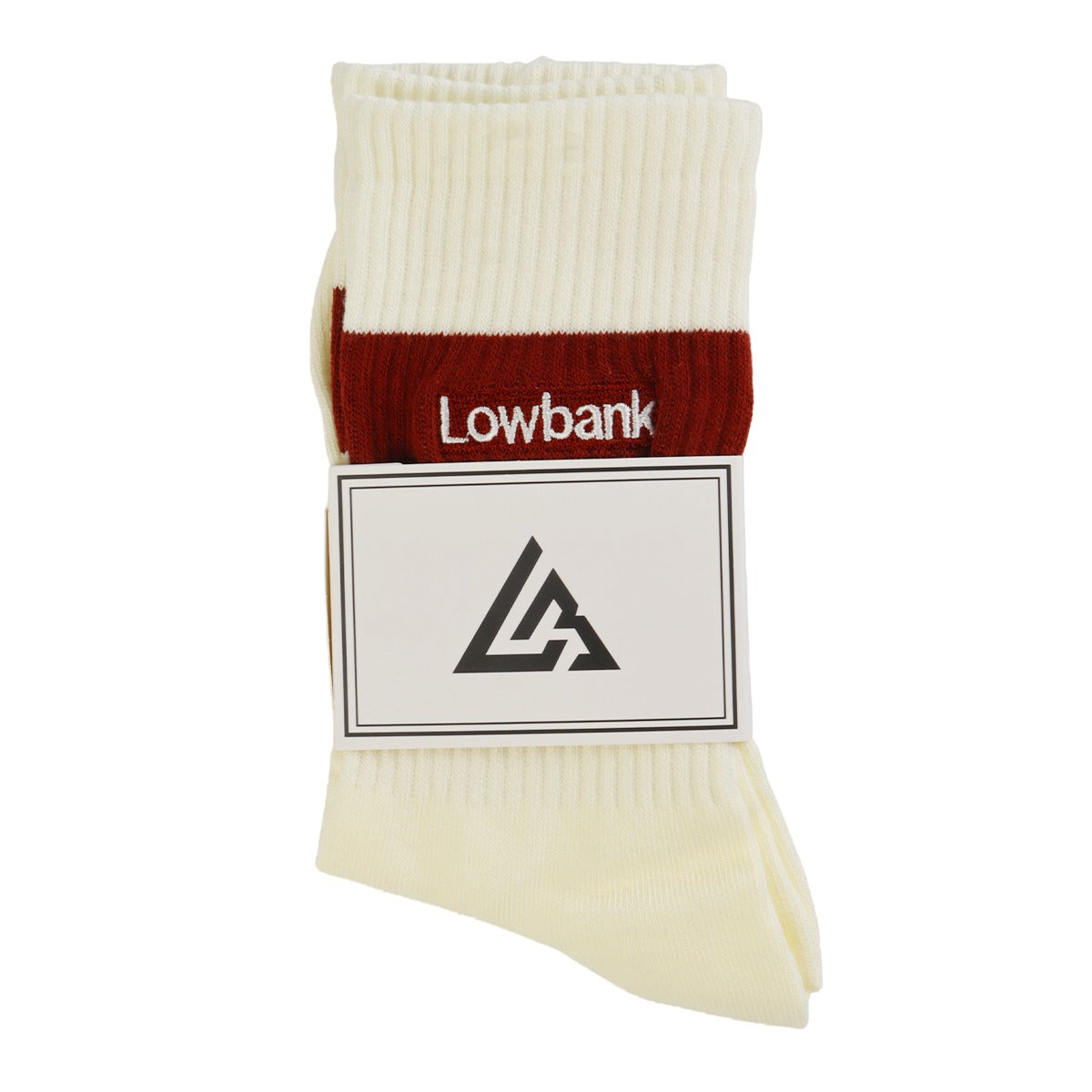 Meias 44SHOES Essentials Off White & Burgundy (Pack com 2 Pares) - 44SHOES