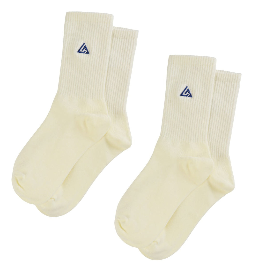 Meias 44SHOES Essentials Off-White com Logotipo Azul (Pack com 2 Pares) - 44SHOES