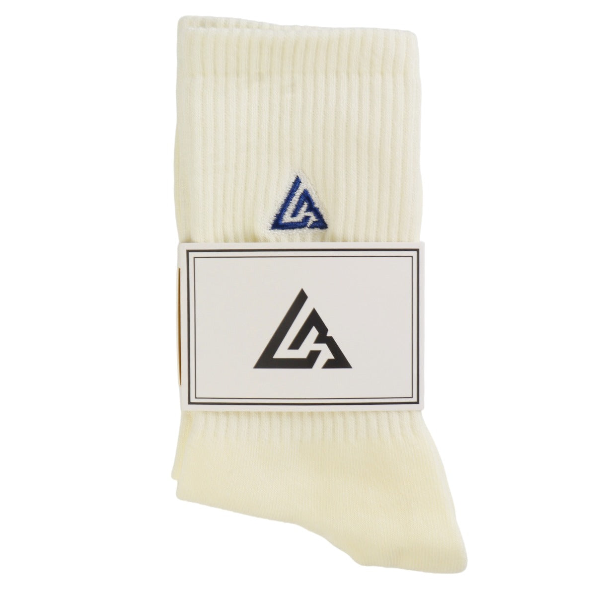 Meias 44SHOES Essentials Off-White com Logotipo Azul (Pack com 2 Pares) - 44SHOES