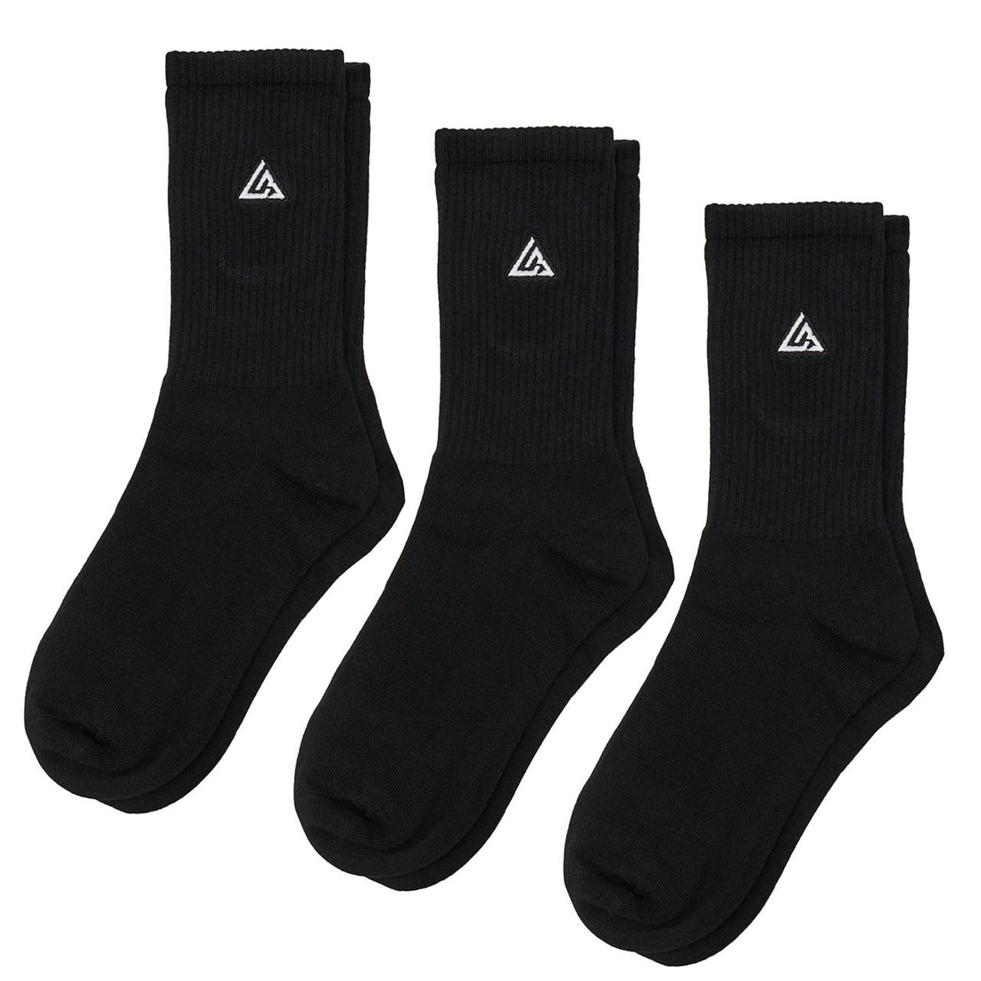 Meias 44SHOES Essentials Preto com Logotipo Branco (Pack com 3 Pares) - 44SHOES