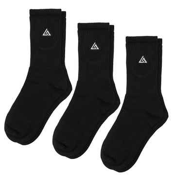 Meias 44SHOES Essentials Preto com Logotipo Branco (Pack com 3 Pares) - 44SHOES