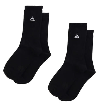 Meias 44SHOES Essentials Preto com Logotipo Branco (Pack com 2 Pares) - 44SHOES