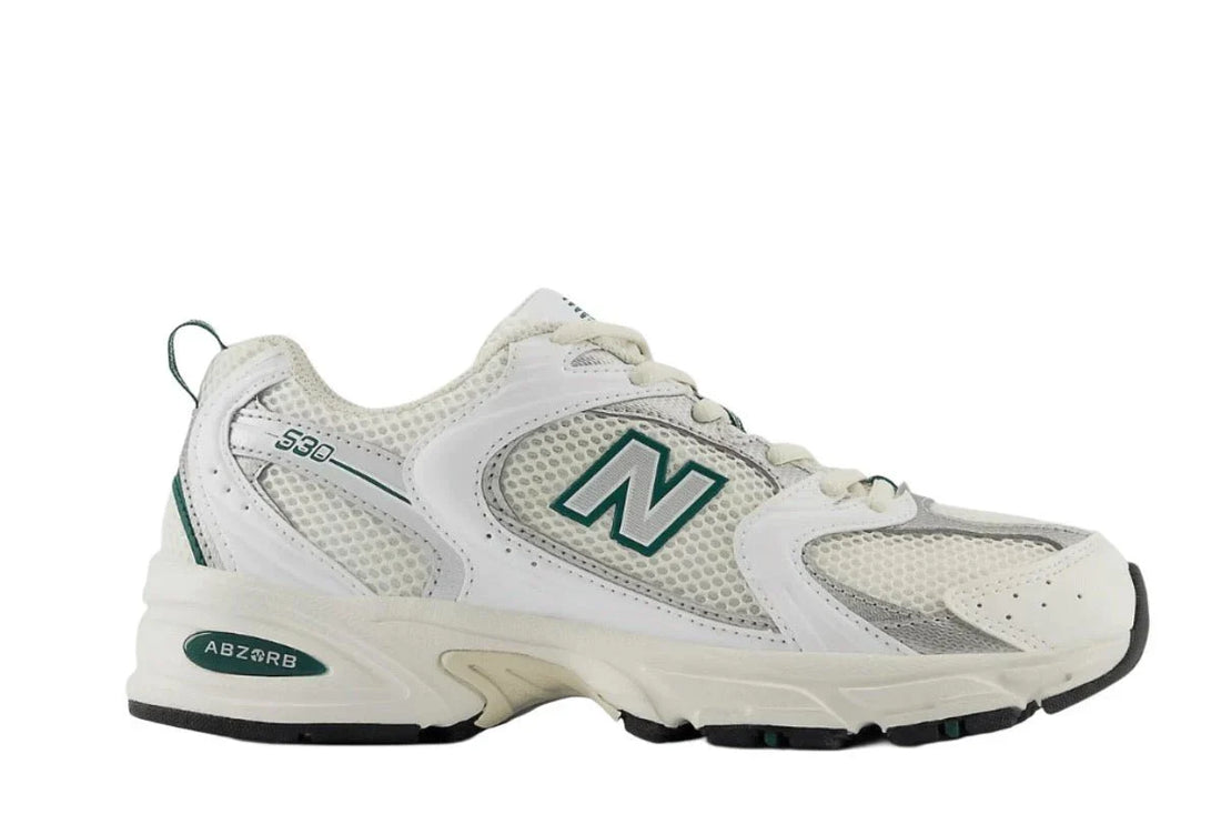 New Balance 530 Sea Salt White Marsh Green Branco - 44SHOES